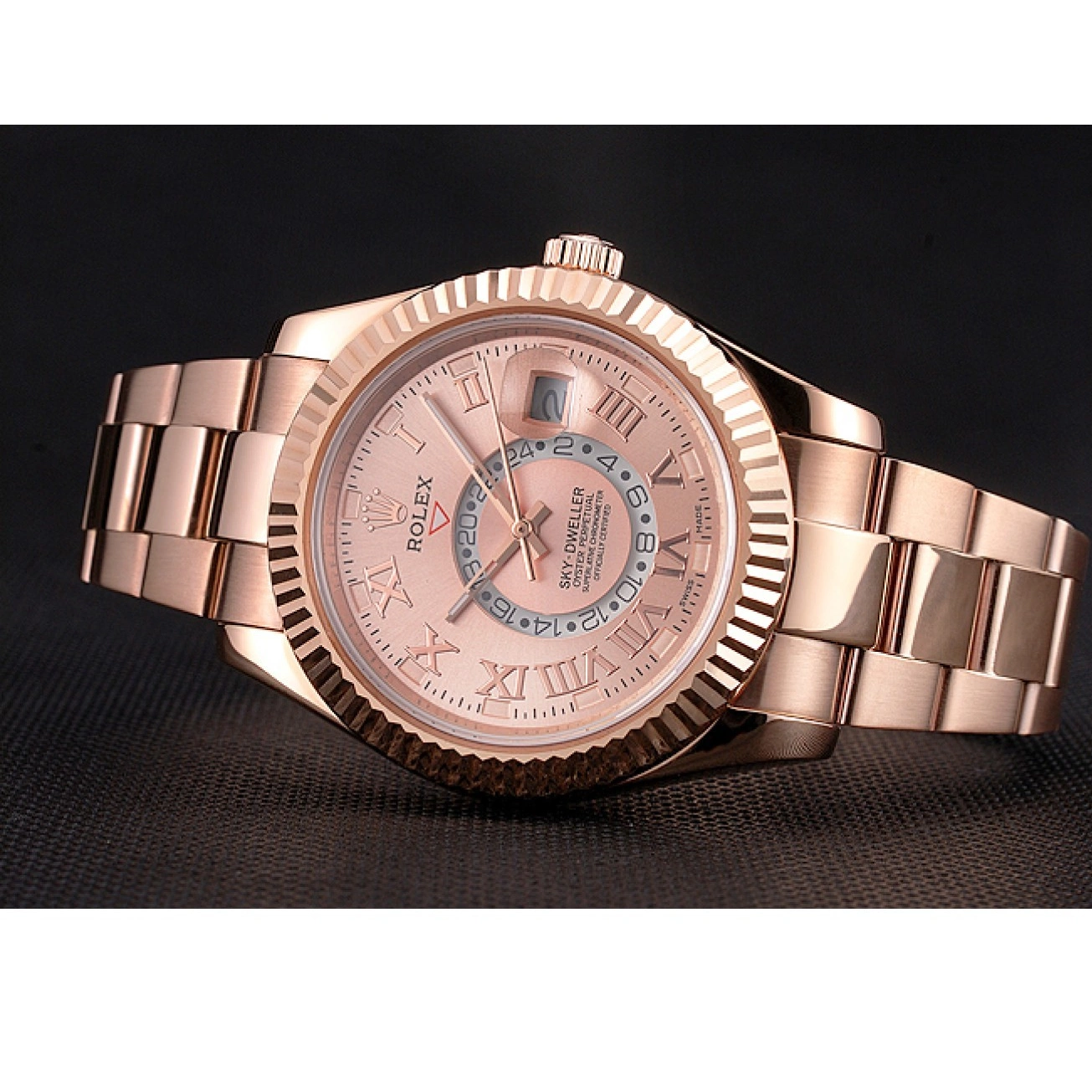 MiroTime 0807 Rolex Sky Dweller Rose Gold Dial Rose Gold Case And Bracelet